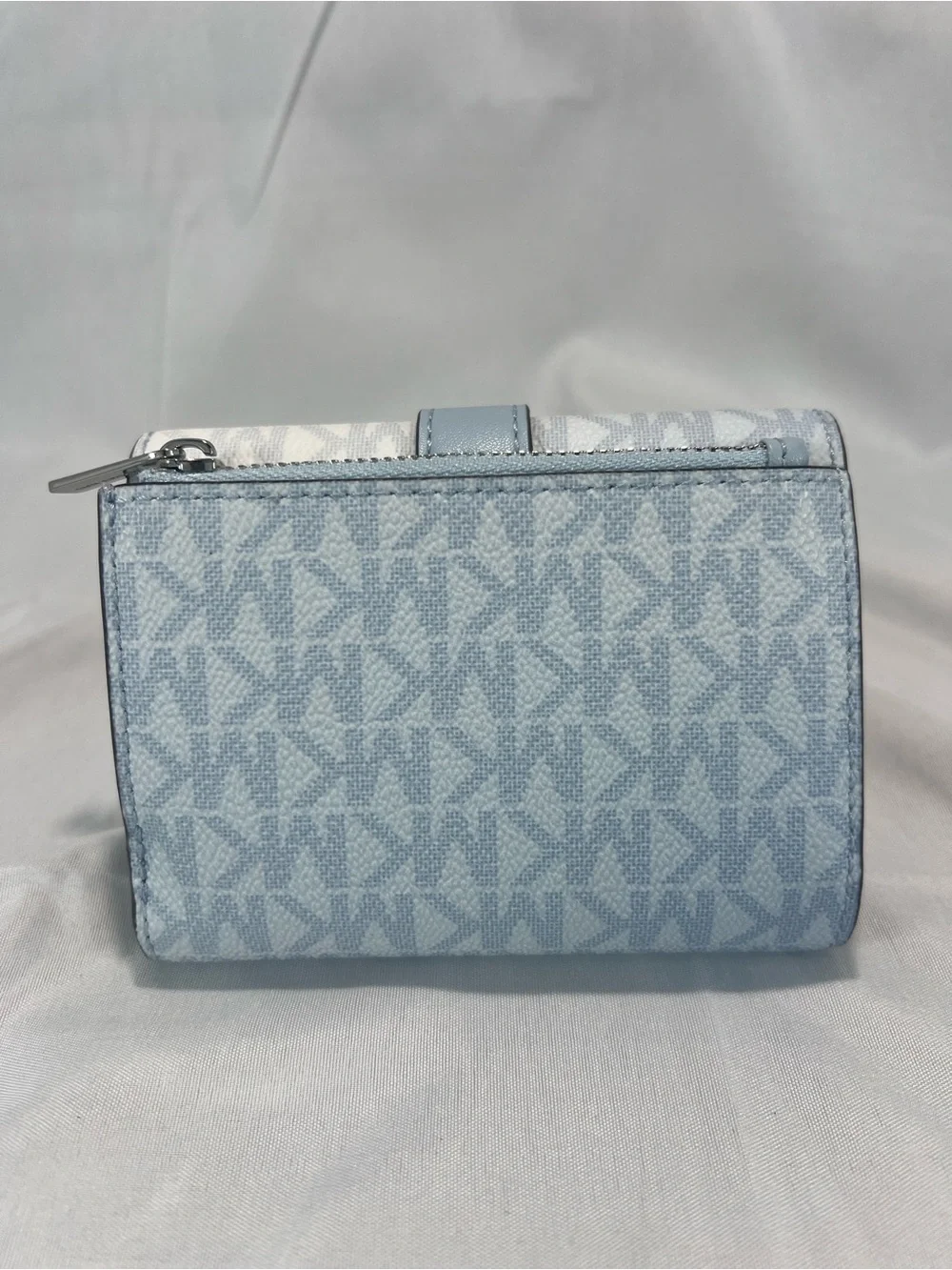 Michael Kors Cecily Medium Pale Ocean Suede Shoulder Bag & Wallet Set EUC
